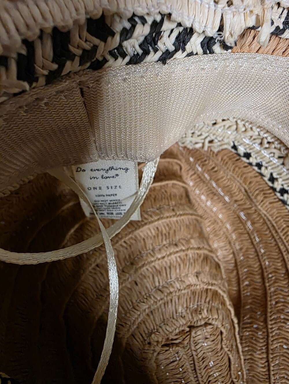 Do Everything In Love Vacation Beach Straw Paper Hat - Picture 2 of 3